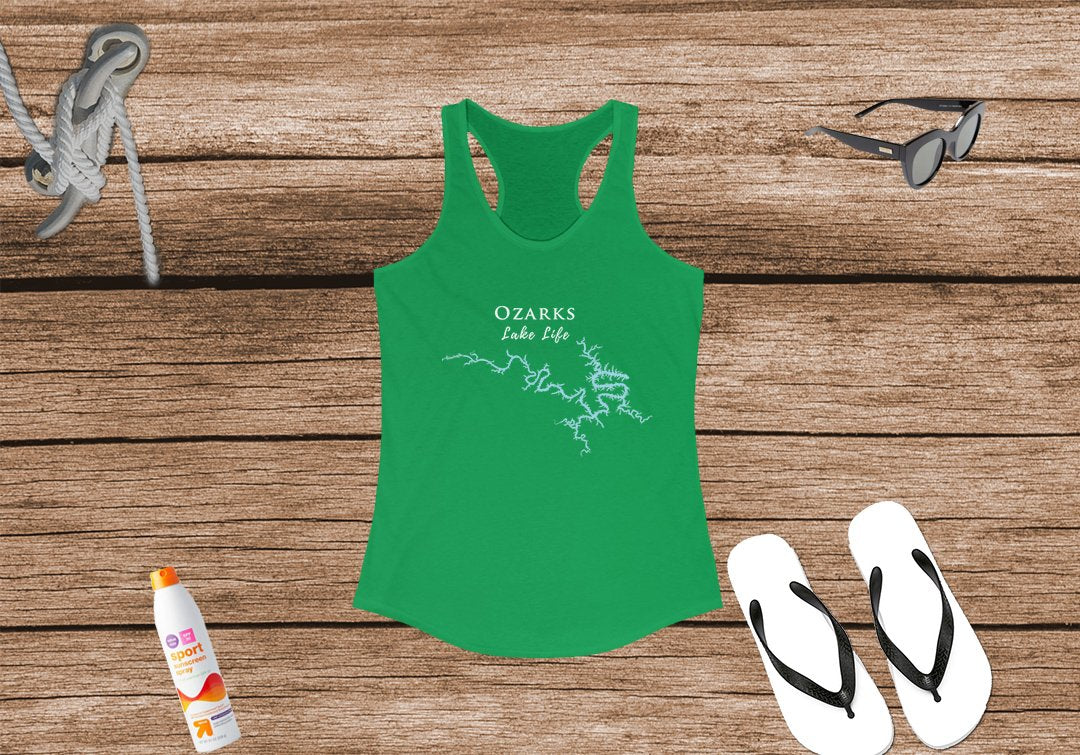 Ozarks Lake Life Women's Ideal Racerback Tank - Lake of the Ozarks shirt  - Missouri Lake