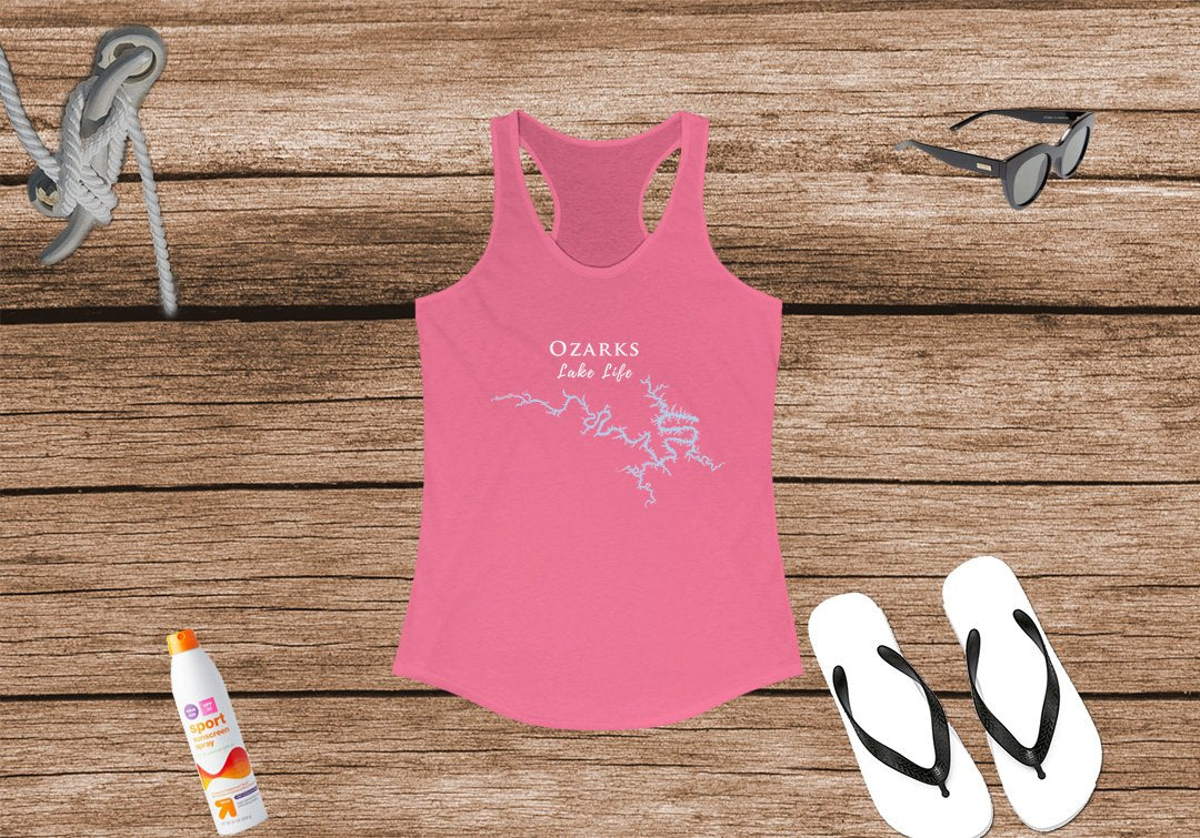 Ozarks Lake Life Women's Ideal Racerback Tank - Lake of the Ozarks shirt  - Missouri Lake