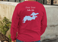 Paw Paw Lake Life Unisex Cotton Jersey Long Sleeve Tee - Back Printed - Michigan Lake