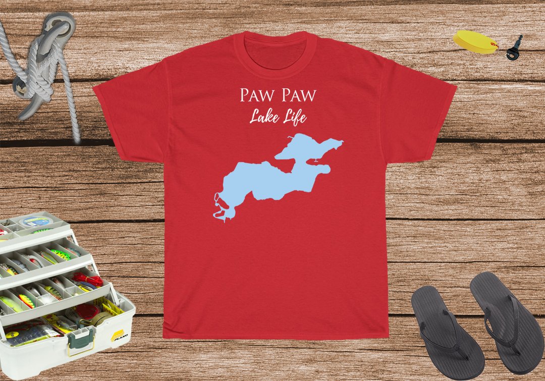 Paw Paw Lake Life Heavy Cotton Tee - Michigan Lake