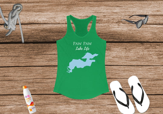 Paw Paw Lake Life Women's Ideal Racerback Tank - Michigan Lake