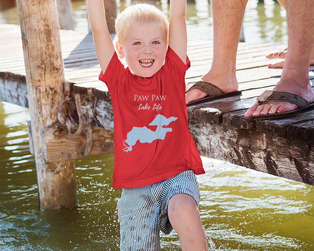 Paw Paw Lake Life - Kids Heavy Cotton Tee - Michigan Lake