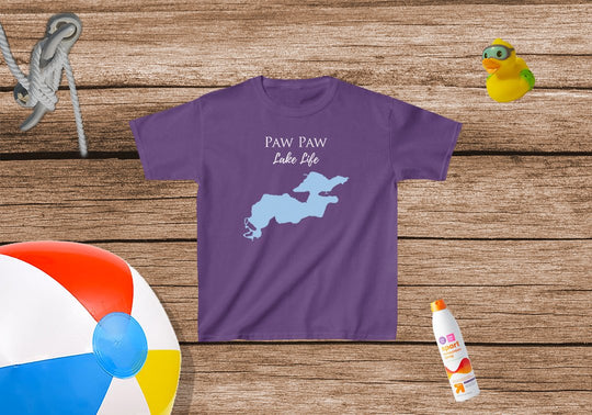 Paw Paw Lake Life - Kids Heavy Cotton Tee - Michigan Lake