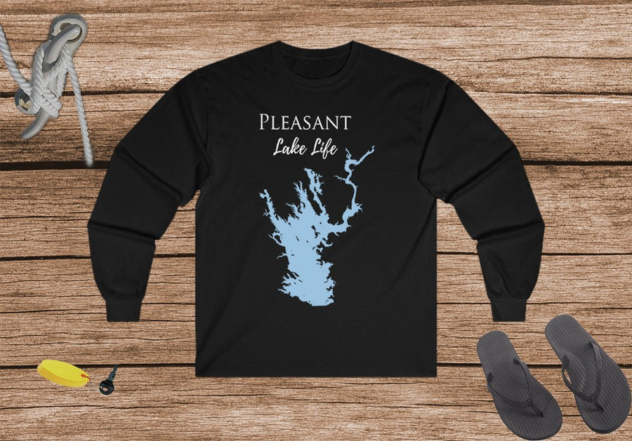 Pleasant Lake Life Cotton Long Sleeve Shirt -Ultra Cotton Long Sleeve Tee - Arizona Lake