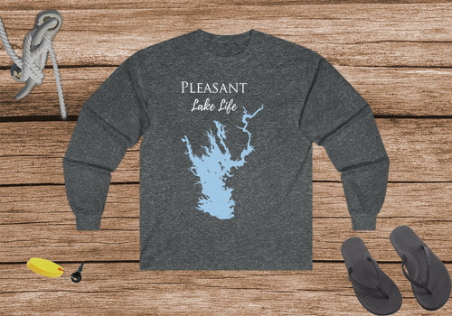 Pleasant Lake Life Cotton Long Sleeve Shirt -Ultra Cotton Long Sleeve Tee - Arizona Lake