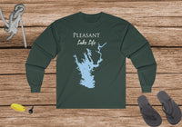 Pleasant Lake Life Cotton Long Sleeve Shirt -Ultra Cotton Long Sleeve Tee - Arizona Lake