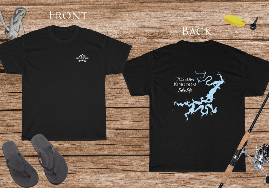 Possum Kingdom Lake Life - Cotton Short Sleeved - FRONT & BACK PRINTED - Short Sleeved Cotton Tee - Texas Lake