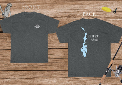 Priest Lake Life - Cotton Short Sleeved - FRONT & BACK PRINTED - Short Sleeved Cotton Tee - Idaho Lake