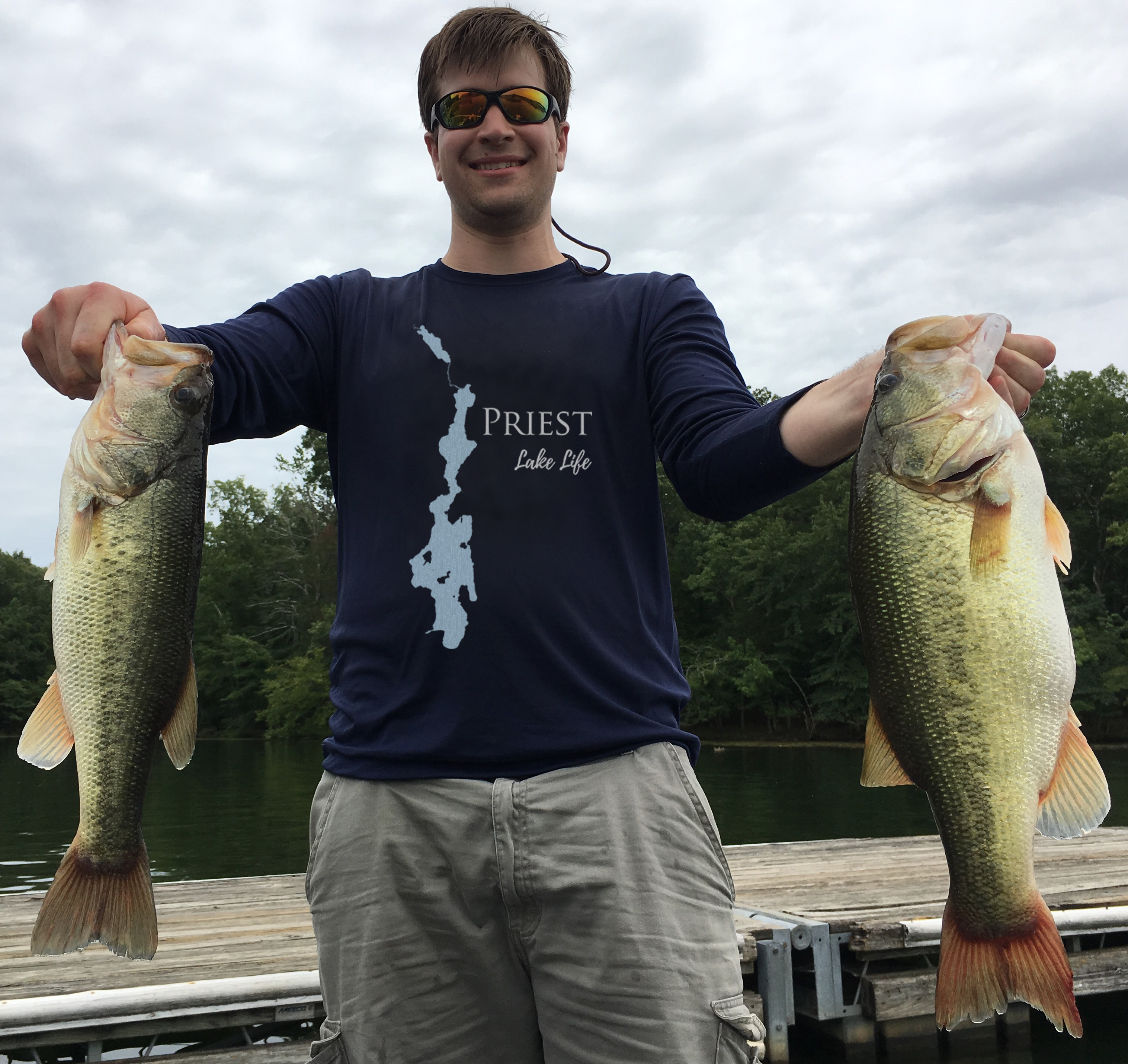 Priest Lake Life Dri-fit Boating Shirt - Breathable Material- Men's Long Sleeve Moisture Wicking Tee - Idaho Lake