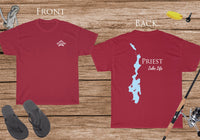 Priest Lake Life - Cotton Short Sleeved - FRONT & BACK PRINTED - Short Sleeved Cotton Tee - Idaho Lake