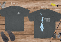 Priest Lake Life - Cotton Short Sleeved - FRONT & BACK PRINTED - Short Sleeved Cotton Tee - Idaho Lake