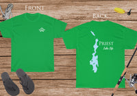 Priest Lake Life - Cotton Short Sleeved - FRONT & BACK PRINTED - Short Sleeved Cotton Tee - Idaho Lake