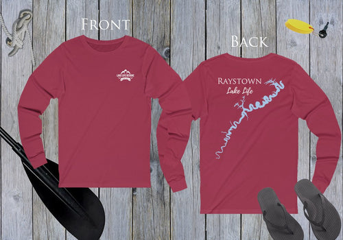 Raystown Lake Life Unisex Cotton Jersey Long Sleeve Tee - BACK PRINTED - Pennsylvania Lake