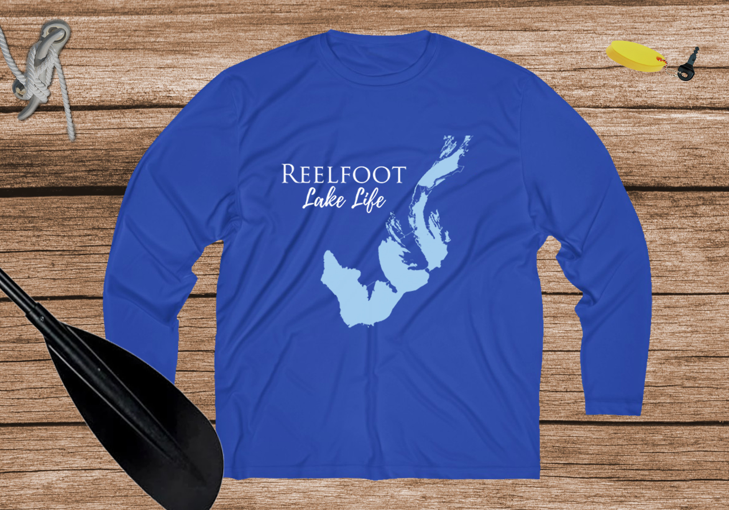 Reelfoot Lake Life Dri-fit Boating Shirt - Breathable Material- Men's Long Sleeve Moisture Wicking Tee - Tennessee Lake