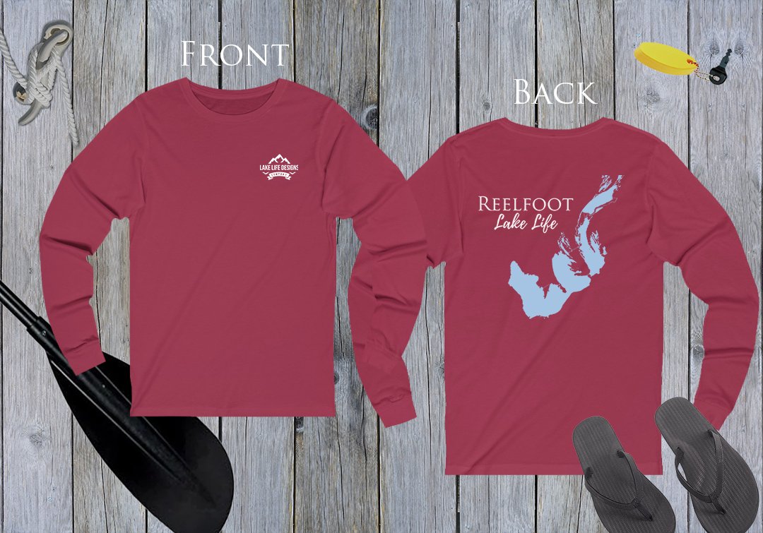 Reelfoot Lake Life - Front & Back Print - Unisex Jersey Long Sleeve Tee - Tennessee Lake