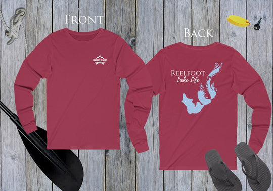 Reelfoot Lake Life - Front & Back Print - Unisex Jersey Long Sleeve Tee - Tennessee Lake