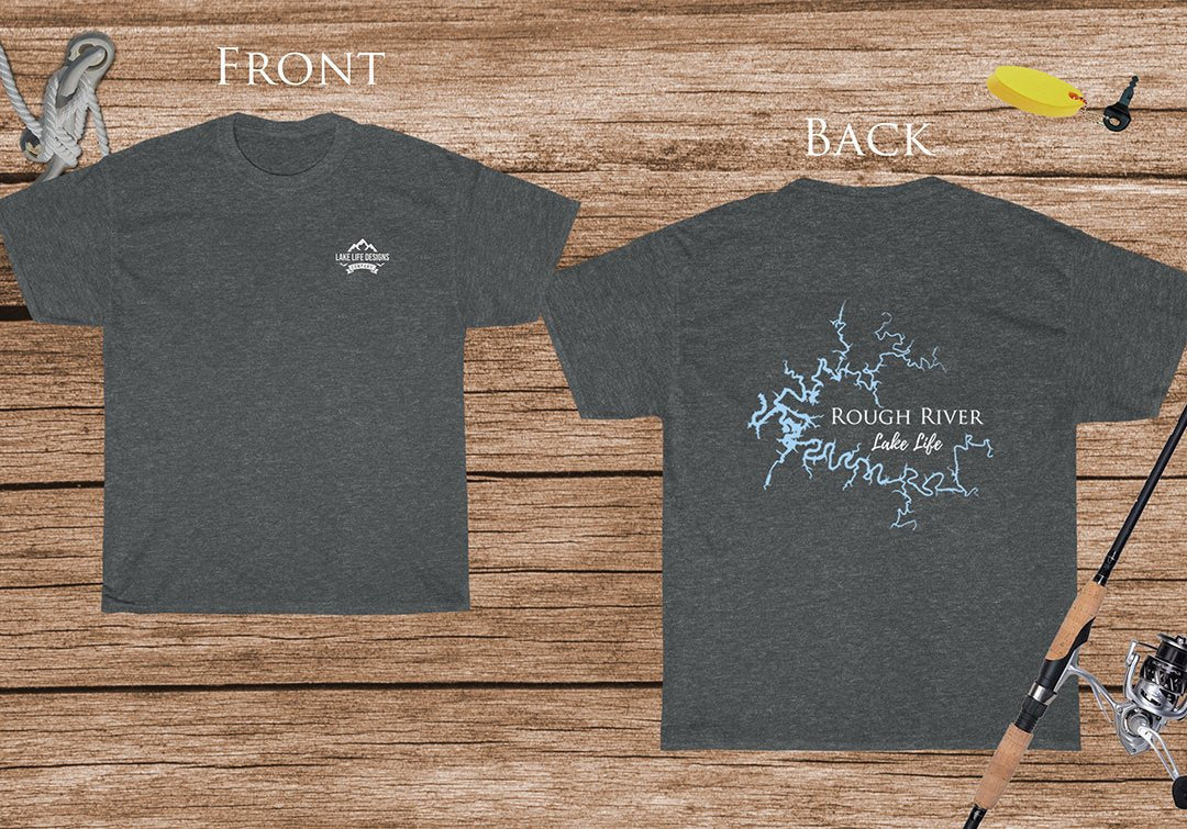 Rough River Lake Life - Cotton Short Sleeved - FRONT & BACK PRINTED - Short Sleeved Cotton Tee -  Kentucky Lake