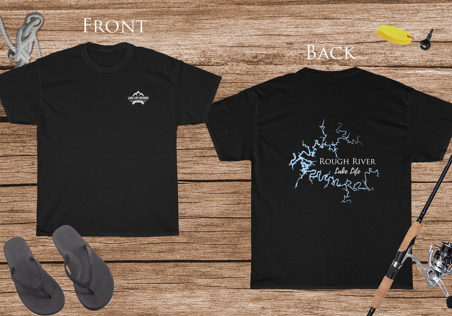 Rough River Lake Life - Cotton Short Sleeved - FRONT & BACK PRINTED - Short Sleeved Cotton Tee -  Kentucky Lake