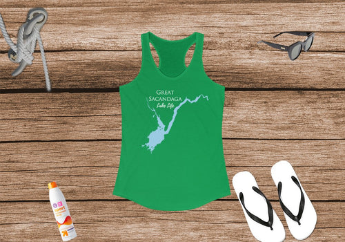 Great Sacandaga Lake Women's Ideal Racerback Tank - New York Lake
