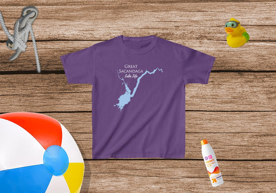 Great Sacandaga Lake Life - Kids Heavy Cotton Regular Fit Tee - New York Lake