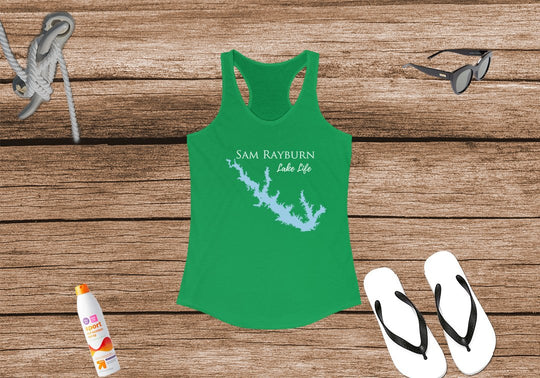 Sam Rayburn Lake Life - Women's Ideal Racerback Tank - Texas Lake
