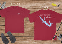 Sam Rayburn Lake Life - Cotton Short Sleeved - FRONT & BACK PRINTED - Short Sleeved Cotton Tee - Texas Lake