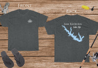 Sam Rayburn Lake Life - Cotton Short Sleeved - FRONT & BACK PRINTED - Short Sleeved Cotton Tee - Texas Lake