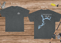 Shelbyville Lake Life - Cotton Short Sleeved - FRONT & BACK PRINTED - Short Sleeved Cotton Tee - Illinois Lake