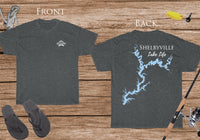 Shelbyville Lake Life - Cotton Short Sleeved - FRONT & BACK PRINTED - Short Sleeved Cotton Tee - Illinois Lake