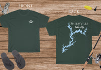 Shelbyville Lake Life - Cotton Short Sleeved - FRONT & BACK PRINTED - Short Sleeved Cotton Tee - Illinois Lake