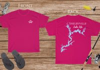 Shelbyville Lake Life - Cotton Short Sleeved - FRONT & BACK PRINTED - Short Sleeved Cotton Tee - Illinois Lake