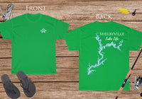 Shelbyville Lake Life - Cotton Short Sleeved - FRONT & BACK PRINTED - Short Sleeved Cotton Tee - Illinois Lake