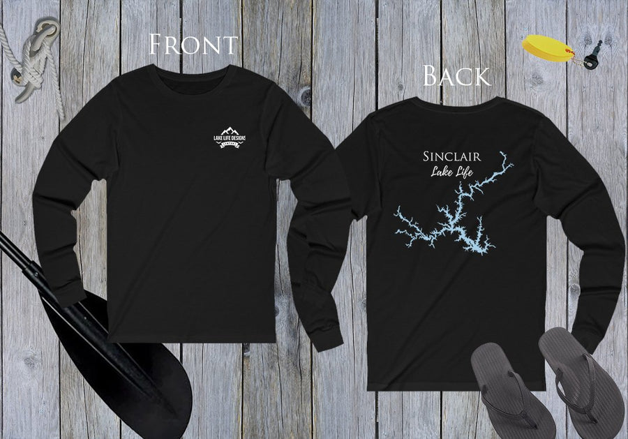 Sinclair Lake Life Unisex Cotton Jersey Long Sleeve Tee - Back Printed - Georgia Lake