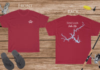 Sinclair Lake Life - Cotton Short Sleeved - FRONT & BACK PRINTED - Short Sleeved Cotton Tee - Georgia Lake