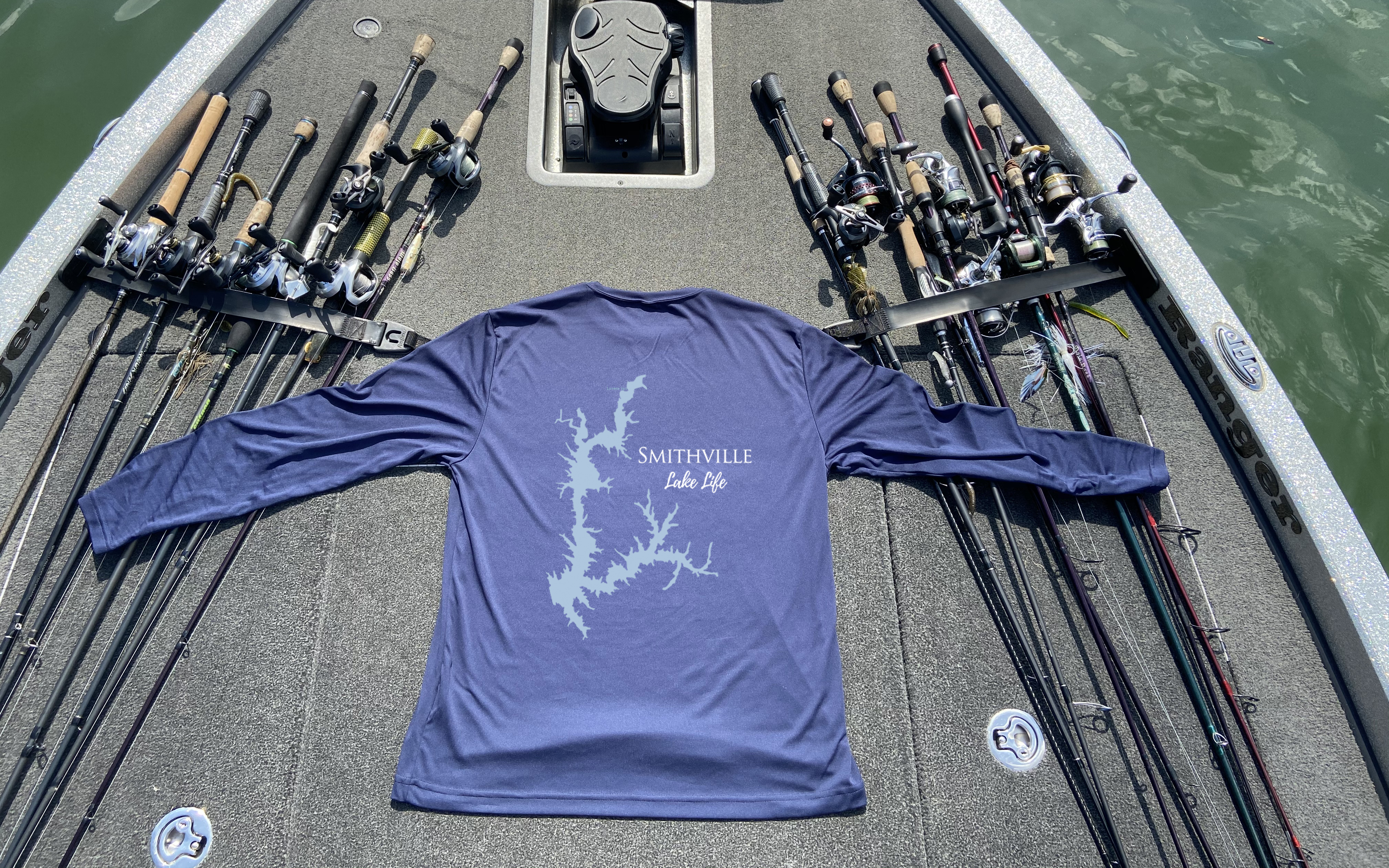 Smithville Lake Life Dri-fit Boating Shirt - Breathable Material- Men's Long Sleeve Moisture Wicking Tee - Missouri Lake