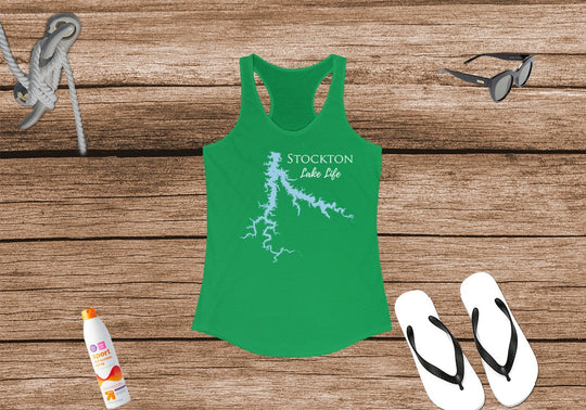 Stockton Lake Life - Women's Ideal Racerback Tank - Missouri Lake