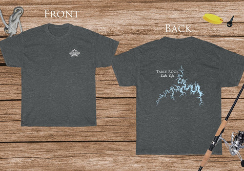 Table Rock Lake Life - Cotton Short Sleeved - FRONT & BACK PRINTED - Short Sleeved Cotton Tee -  Missouri Arkansas Lake
