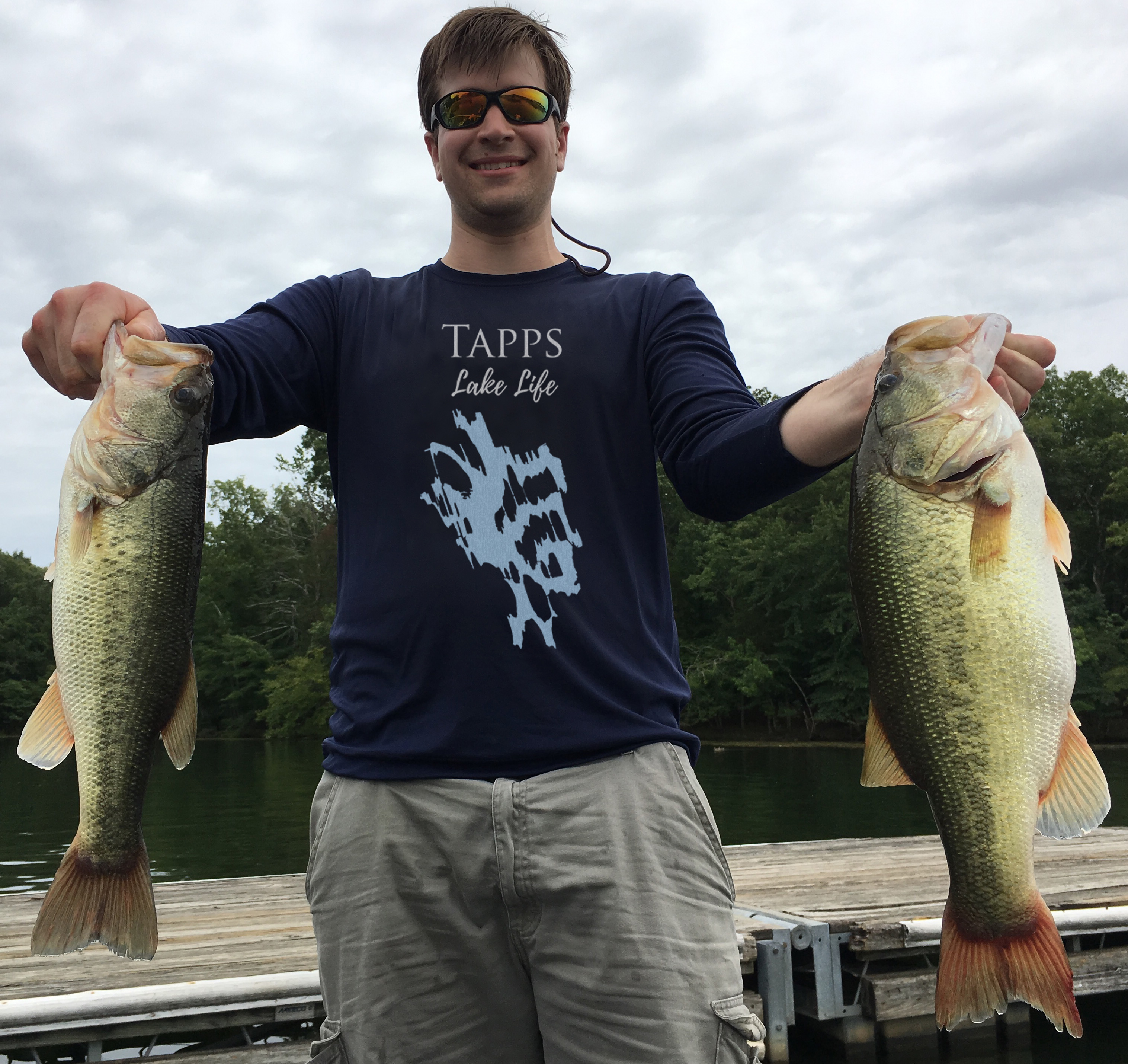 Tapps Lake Life Dri-fit Boating Shirt - Breathable Material- Men's Long Sleeve Moisture Wicking Tee - Washington Lake