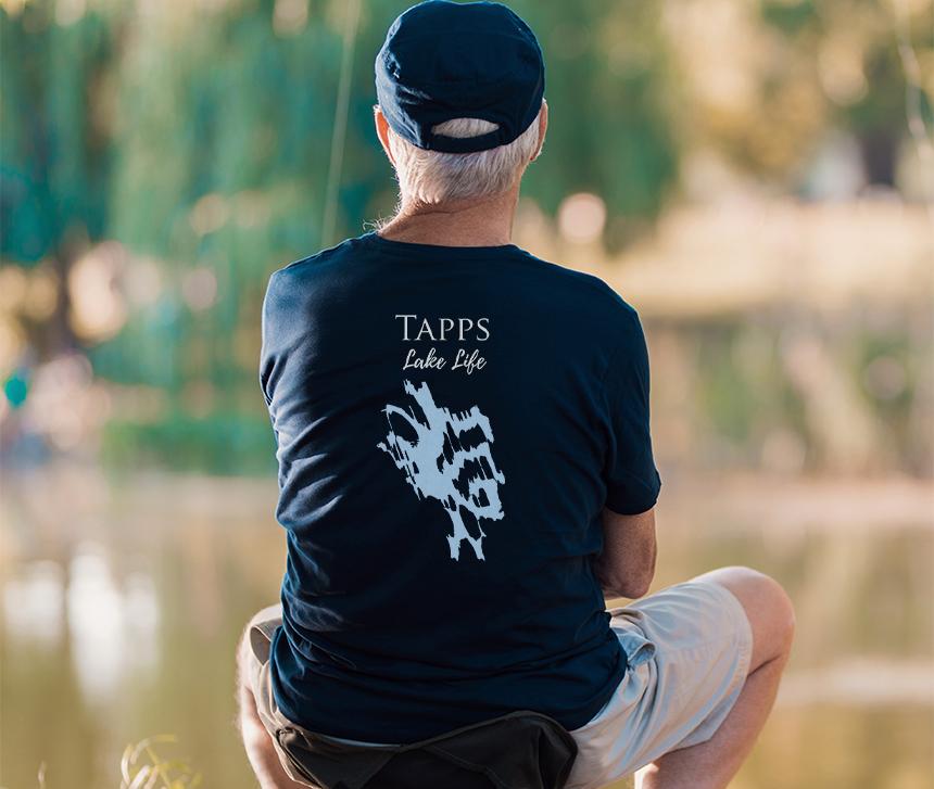 Tapps Lake Life - Cotton Short Sleeved - FRONT & BACK PRINTED - Short Sleeved Cotton Tee -  Washington Lake
