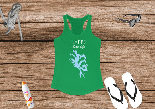 Tapps Lake Life Women's Ideal Racerback Tank -  Washington Lake
