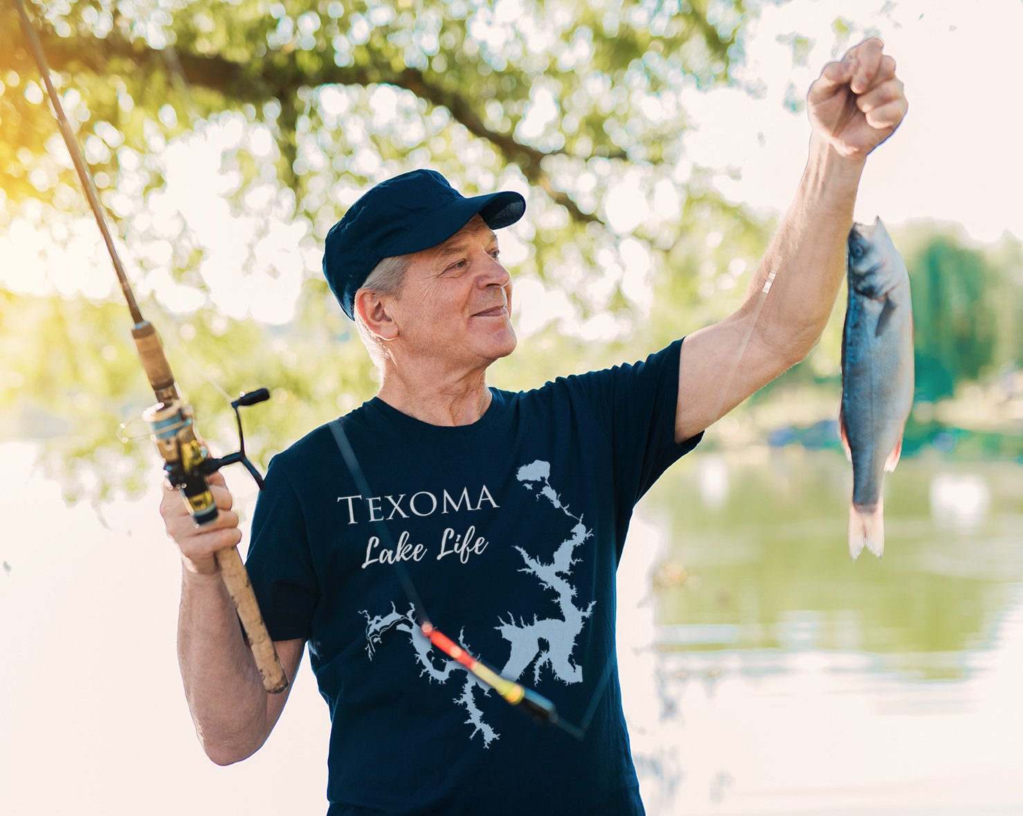 Texoma Lake Life Heavy Cotton Tee - Texas and Oklahoma Lake