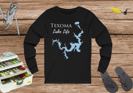 Texoma Lake Life Unisex Cotton Jersey Long Sleeve Tee - Texas and Oklahoma Lake