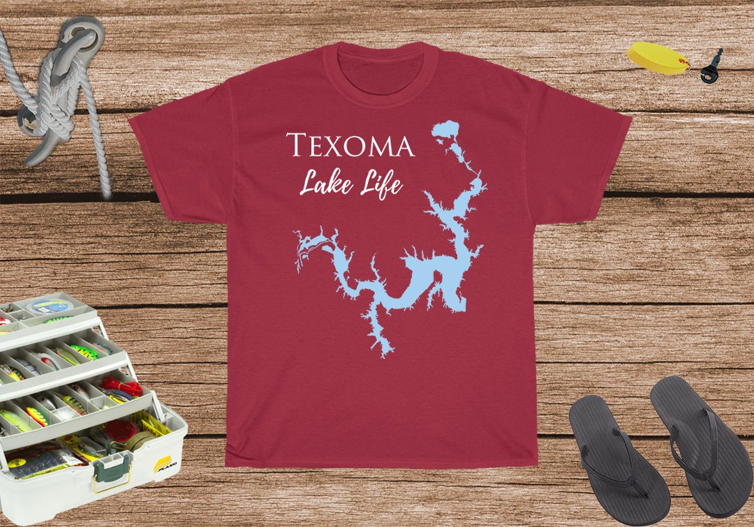 Texoma Lake Life Heavy Cotton Tee - Texas and Oklahoma Lake