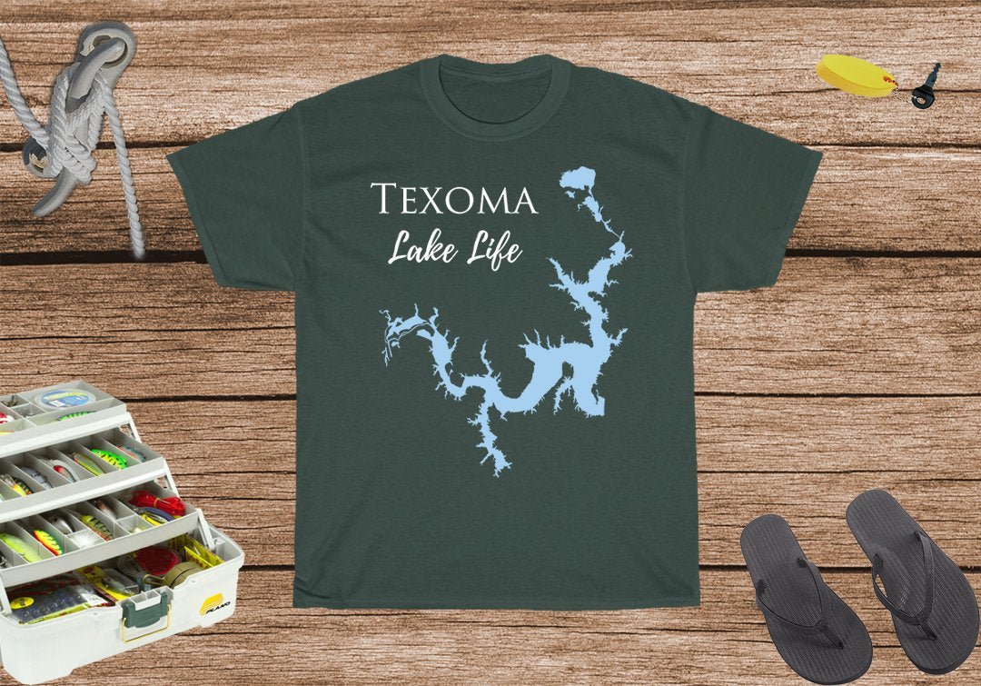 Texoma Lake Life Heavy Cotton Tee - Texas and Oklahoma Lake