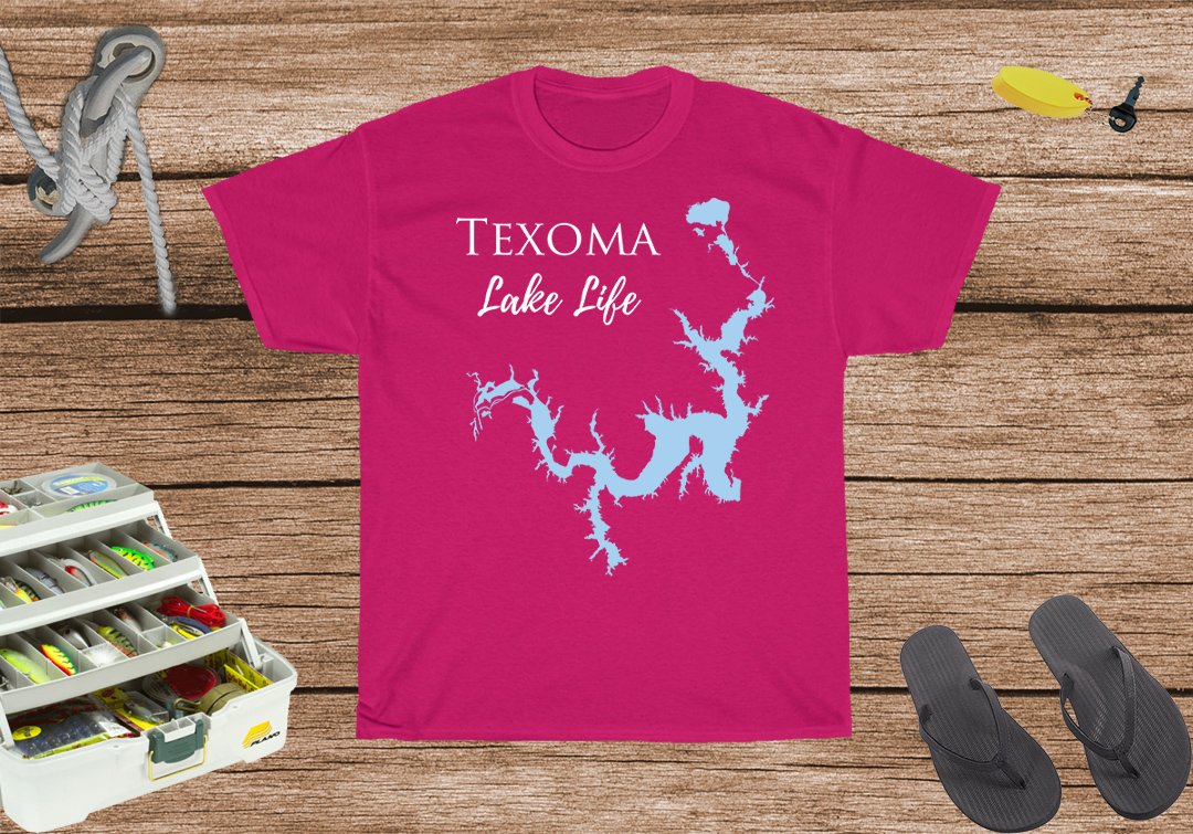 Texoma Lake Life Heavy Cotton Tee - Texas and Oklahoma Lake