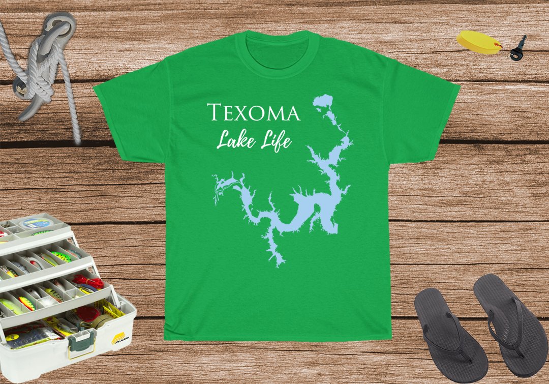 Texoma Lake Life Heavy Cotton Tee - Texas and Oklahoma Lake