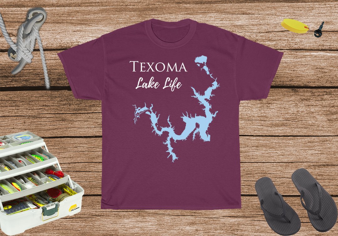 Texoma Lake Life Heavy Cotton Tee - Texas and Oklahoma Lake