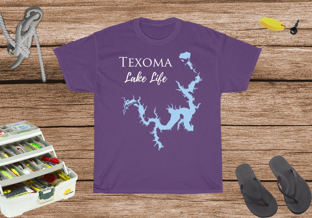 Texoma Lake Life Heavy Cotton Tee - Texas and Oklahoma Lake