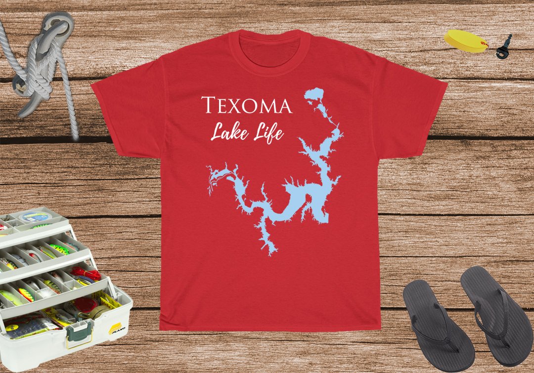 Texoma Lake Life Heavy Cotton Tee - Texas and Oklahoma Lake
