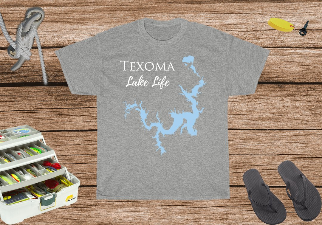 Texoma Lake Life Heavy Cotton Tee - Texas and Oklahoma Lake